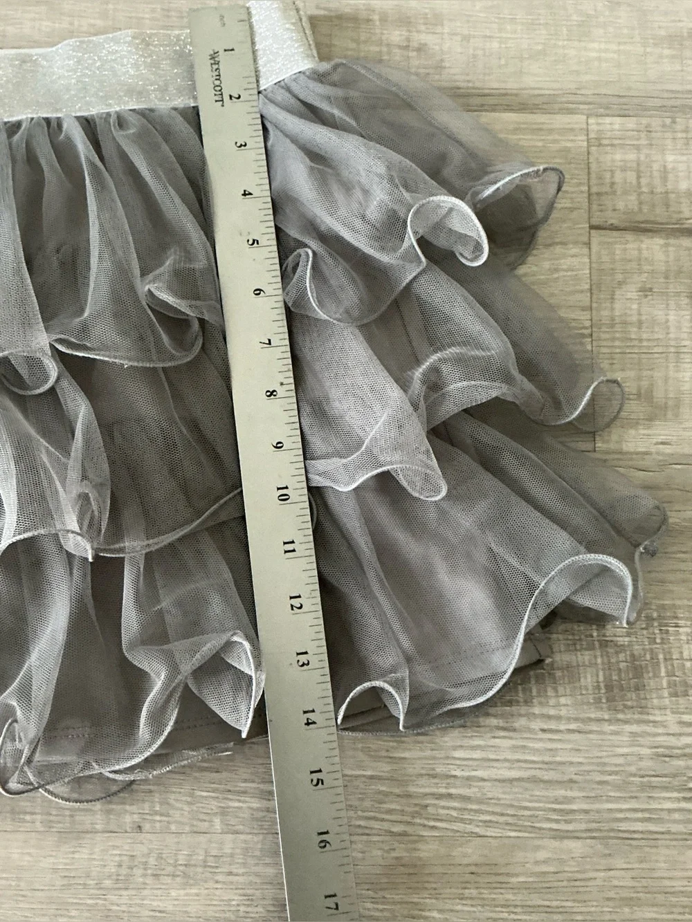 Justice Girls Size 16 Gray Tulle Tutu Skort Sparkly Waistband
